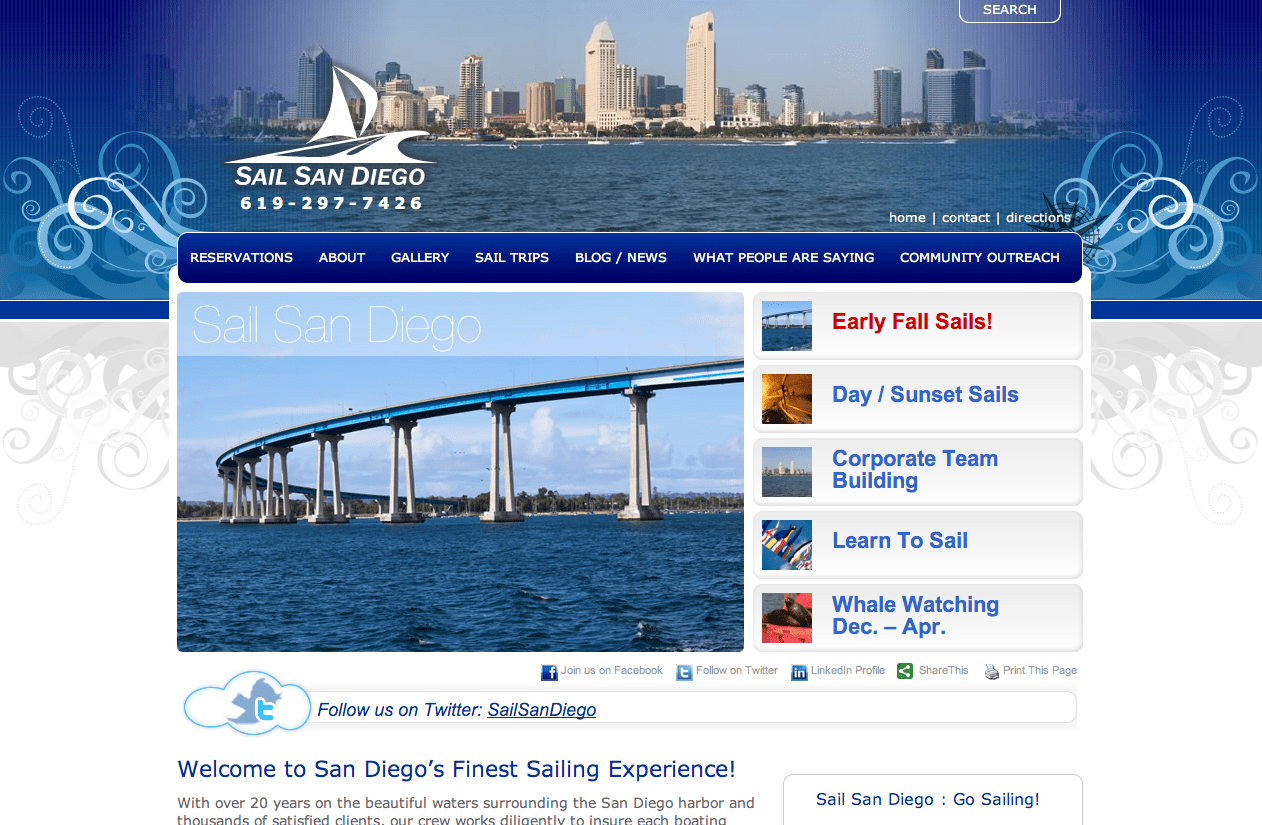 Photo of Sail San Diego Website